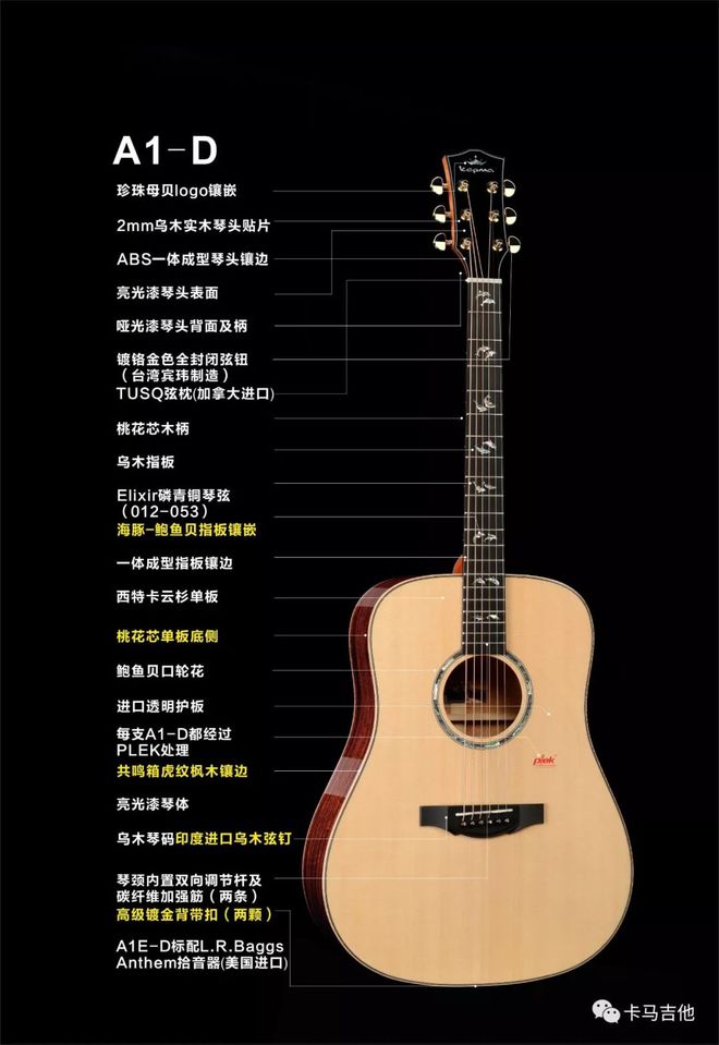 ayx爱游戏体育官方网站卡马A1系列全单吉他评测和试听靠谱吉他